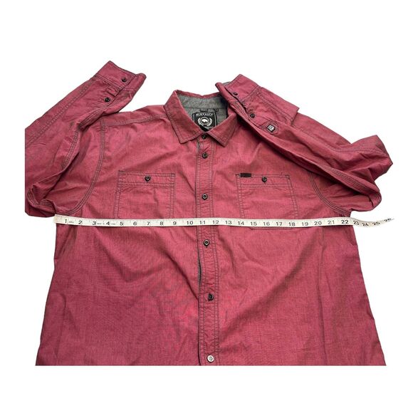 Buffalo by David Bitton Shirt Men's XL Red Cotton Pockets Long Sleeve Button-Up - Picture 4 of 7